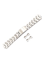 CARLYWET 19 20mm 316L Stainless Steel Two Tone Gold Silver Watch Band Bracelet Hollow Curved End for Vintage Oyster