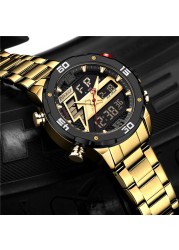 DIVEEST Authentic Gold Watch Men Luxury Brand Analog Quartz Casual Sports Watch Digital Military Chronograph Wrist Watches for Men