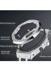 GA2100 New 4th Generation Refurbished Fluorine Rubber Watch Band Metal Bezel GA-2100 GA-2110 316 Stainless Steel With Tool Screws