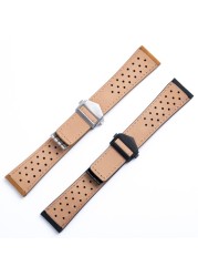 Cowhide Watch Band 22mm 24mm Watchband Fit For Tag Strap Heuer Watchband Genuine Crazy Horse Leather Bracelet Carrera