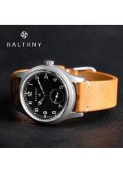 Baltany Dirty Dozen Watch Men 36mm Bubble Sapphire Sea Gull ST1701 Swiss Lumi Automatic Mechanical Vintage Military Wristwatches