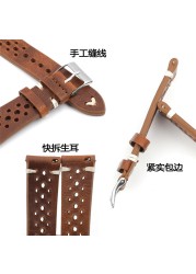 Onthelevel Leather Watch Strap 18mm 20mm 22mm 24mm Gray Color Watch Band Quick Release Watch Straps Replacement