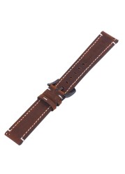 24mm Vintage Genuine Leather Bracelet For Suunto 7 Smart Watch Wrist Strap Watchband Replacement Accessories