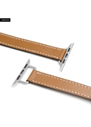 URVOI Attelage Double Round for Apple Watch Band Series 7 6 SE 5 4 321 Extra Elegant Connection Genuine Leather Strap for iWatch