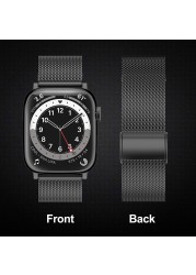 Metal stainless steel band f or Apple watch chain 7 45mm 41mm Milanese mesh loop replacement men women strap for iWatch series se 7 6