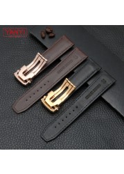 Genuine leather watch strap 20mm 22mm for Maurice Lacroix watchband folding buckle leisure business cowhide bracelet