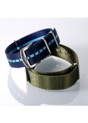 NATO watch strap blue nylon one piece replacement seat belt movement watch straps for man or woman 18mm 20mm 22mm 24mm