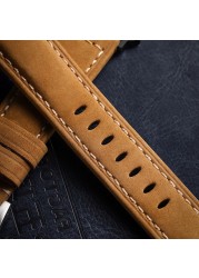 Genuine leather strap for apple watch band 44mm 40mm 38mm 42mm retro strap korea bracelet iwatch series 6 se 5 4 3 7 45mm 41mm