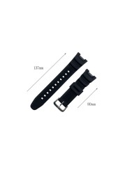 Replacement Watch Strap Silicone Stainless Steel Buckle Sport Breathable Wristband for C asio SGW-100 Series Samrt Watch