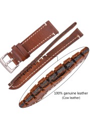 Vintage Genuine Leather Watchbands 7 Colors Strap 18mm 20mm 22mm 24mm Women Men Cowhide Watch Band Accessories Strap