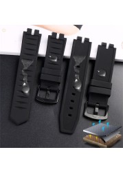 Soft Silicone Watchband for C-Casio PRG-300 330 PRW-3000 PRW-3100 PRW-6000 PRW-6100 Watch Band Black Rubber Watch Strap Bracelet