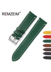 Double-sided Leather 18mm 20mm 22mm 24mm Watchband Quick Release Watch Band Strap Men Women Yellow Red Black Watch Accessories