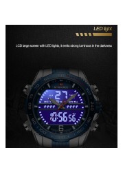 Luxury Brand NAVIFORCE Digital Men Sports Watch Steel Band Waterproof Chronograph Luminous Alarm Clock Quartz Male Wristwatch