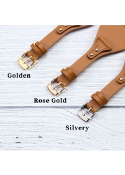 First Layer Calfskin Leather Strap for Fossil ES4113 ES3625 ES3616 ES3838 ES4114 Women's Series 18mm Genuine Leather Watchband