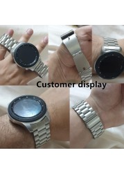 HQ Stainless Steel Watchband For Samsung Galaxy Watch S3 46mm SM-R800 Sport Band Curved End Wrist Strap Bracelet Silver Black