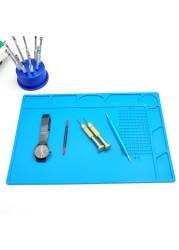 High quality blue silicone watch repair pad soft non-slip repair mat 32*24cm watchmaking pad tools