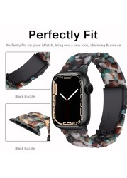 Resin strap for apple watch 7 band 41mm 45mm 44mm 40mm 42mm/38mm korea smartwatch ring bracelet for iwatch series 6 se 5 4 3 2