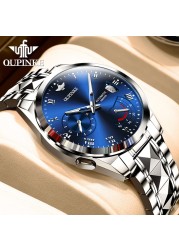 OUPINKE Top Brand Mechanical Wristwatch Luxury Sapphire Glass Automatic Watch Stainless Steel Waterproof 50M Fashion Men Watches