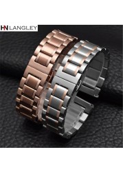 Watch Band Wristwatch Stainless Steel Metal Strap Wristband 14mm 16mm 17mm 18mm 19mm 20mm 21mm 22mm 23mm 24mm 26mm Width Size