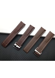 Genuine Leather Watchband Watch Band Black Brown Blue Soft Watchbands for Breitling Strap Man 20mm 22mm 24mm With Tools Logo On