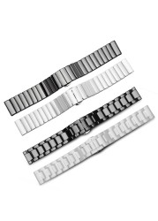 Ceramic watch band for men and women, high quality, black and white, 14 15 16 17 18 19 20 21 22 mm