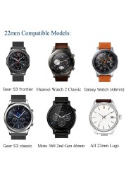 20/22mm Strap for Galaxy Watch 46mm/42mm/Active Samsung Gear S3 Frontier/S2/Sports Genuine Leather Band Huawei Watch GT S 3 2 46