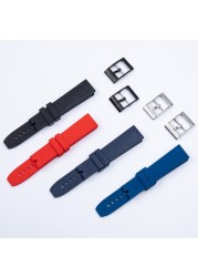 Soft nature rubber silicone watches band 20mm 22mm 24mm colorful watchband for Superocean navitimer/Avenger/Breitling strap