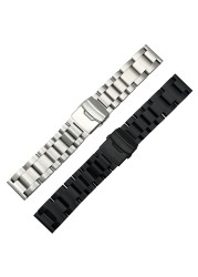 Solid Thickness 5.5mm 316L Stainless Steel Watchbands Silver 22mm 24mm 26mm Metal Watch Band Strap Wrist Watches Bracelet