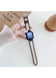 High Quality Genuine Leather Strap for Apple Watch Band 41 45mm 40mm 44mm 38mm 42mm Watch Strap for iWatch Strap SE 7 6 5 4 3 2
