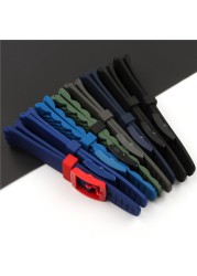 20mm silicone strap female pin buckle watch accessories for swatch SUSB400 SUSW402 men's sports waterproof bracelet watch band