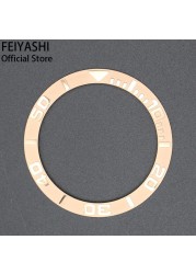 FEIYASHI 38 مللي متر الأسود السيراميك الحافة إدراج الرجال الساعات خواتم ل 40 مللي متر الغواصة دايتونا يخت ماستر حالات اكسسوارات أجزاء