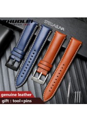 High quality carbon fiber texture watchband for omg 600 Tudor ROX wristband 22mm genuine leather straps