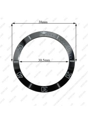 NEITON 38mm Ceramic Bezel GMT & Diving Watch Insert for 40mm Men's Watch Watches Replacement Watch Accessories Simple Dial Watch Bezel Ins