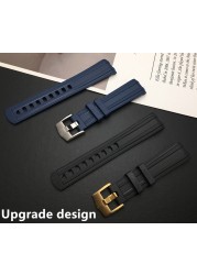 Top Quality 20mm Soft Fluorine Rubber Silicone Watches Strap Buckle Grind Arenaceous Strap Special for Omega Strap for Seamaster 300