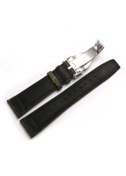 CARLYWET - Leather Watch Strap, Premium Nylon Fabric, High Quality, Watch Strap with Tudor Deployment Buckle, 20, 21, 22mm