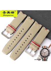 For BU7600 BU7680 Nylon Fabric Watch Band Quartz Men's Watch Band Accessories With Butterfly Buckle Burber-ry Arc Bracelet