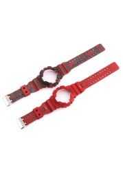 Watch Accessories Suitable for Casio Strap Set GA-110 GLS-100 GD-120 Camouflage G-SHOCK Strap Case Men's and Women's Straps