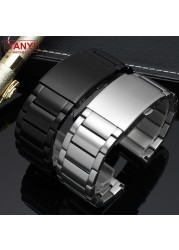 Plain End Stainless Steel Bracelet Solid Metal Watchband 22 24 26 28mm Watch Strap for Diesel DZ4209 DZ4215 DZ1844 Watches Band