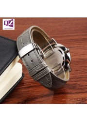 Gray Genuine Leather watchband 16mm 18mm 20mm 22mm Cowhide Watch Strap Gray Color Soft Bracelet Wrist Band Belts