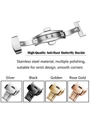 GA2100 2rd Adjustment 22mm Fluoro Rubber Strap Double Button Butterfly Buckle Replacement Accessories