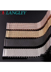 Fine Mesh Watch Strap Stainless Steel Milanese Strap Mesh Wristband 1.0 Wire Buckle Watch Strap Accessories 18mm 20mm 22mm 24mm