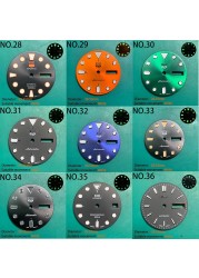 Nh35 watch double dial new C3 luminous modified craft watch skx007 SKX006 small millimeter 28.5mm abalone nh35 universal