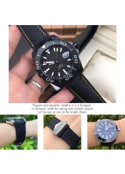 20mm 22mm Canvas Nylon Leather Watch Strap Fold Buckle Black Watch Band For Tag Heuer Carrera AQUARACER Watch Bracelets For Men