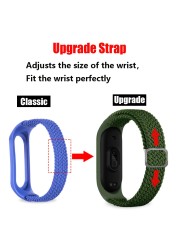 ZHIX Elastic Adjustable Nylon Braided Bracelet for Mi Band 6 Strap Miband 4 3 correa Wristband for Xiaomi Mi Band 5 Strap