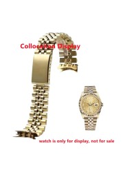 18mm 19mm 20mm 316L Stainless Steel Sliver Gold Jubilee Watch Strap Band Bracelet Compatible for Seiko5 Rolex Watch