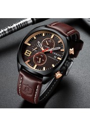 CURREN Fashion Business Men Leather Watches Analog Quartz Watch Men Sports Military Waterproof Dropshipping Male Wristwatch