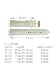 12mm 14mm 16mm 18mm 20mm leather watch band pink olive ivory green watchband genuine leather strap gold stainless steel buckle