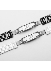 YOPO High Quality Pearl Ceramic Watches 16mm 19mm Black White Wristband for J12 Female and Male Fashion Watch Chain Gift Tool