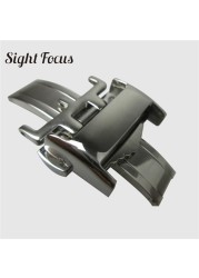 12 14 16 18 20mm Stainless Steel Butterfly Buckle for Longines Master Leather Watchband Folding Clasp Accessory Backlink Parts