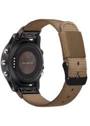 20 مللي متر 22 مللي متر 26 مللي متر الإفراج السريع النايلون الأشرطة ل Garmin fenix 5 5s 5X fenix 6 6S 6Xpro الذكية العصابات استبدال الرياضة الساعات